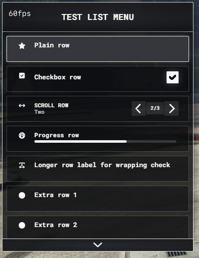 Classic ox_lib list menu interface preview.