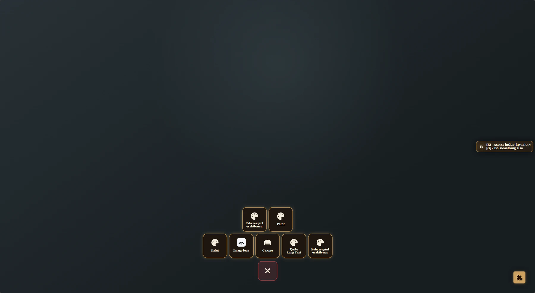 Heritage OX interface preview showing the themed radial-menu treatment.