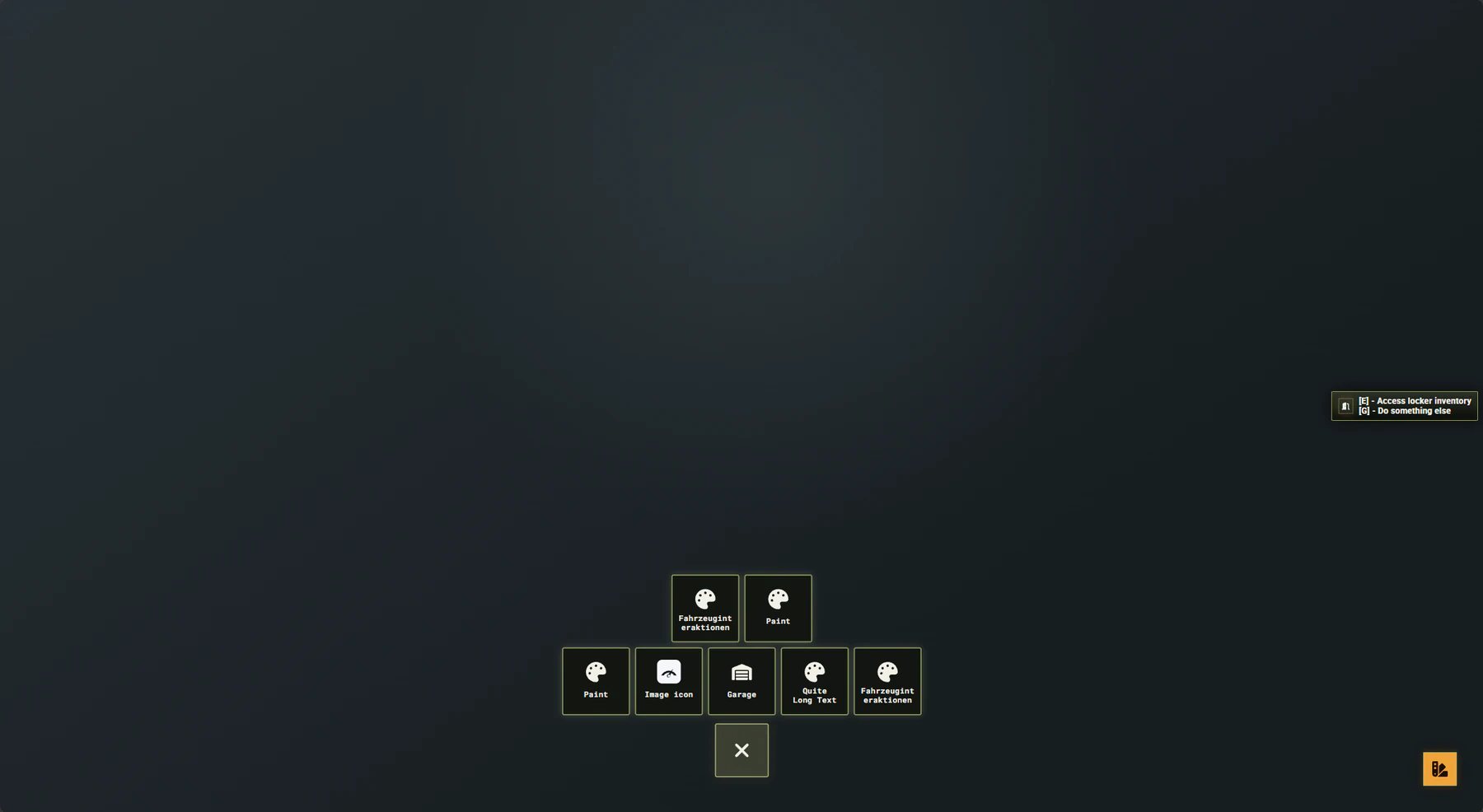 Ironclad OX interface preview showing the themed radial-menu treatment.