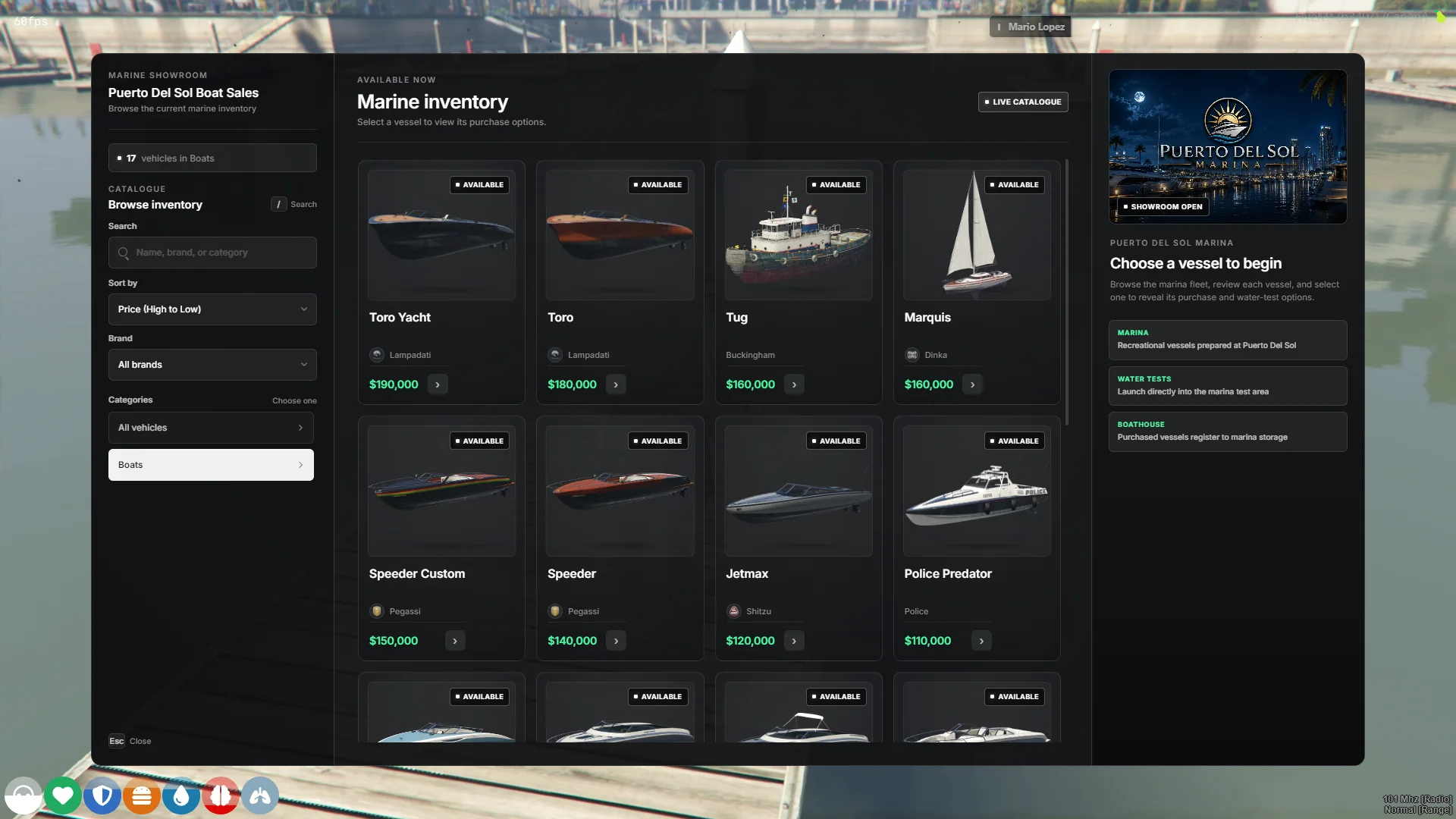 DRS Vehicle Shop boat inventory at Puerto Del Sol Boat Sales.