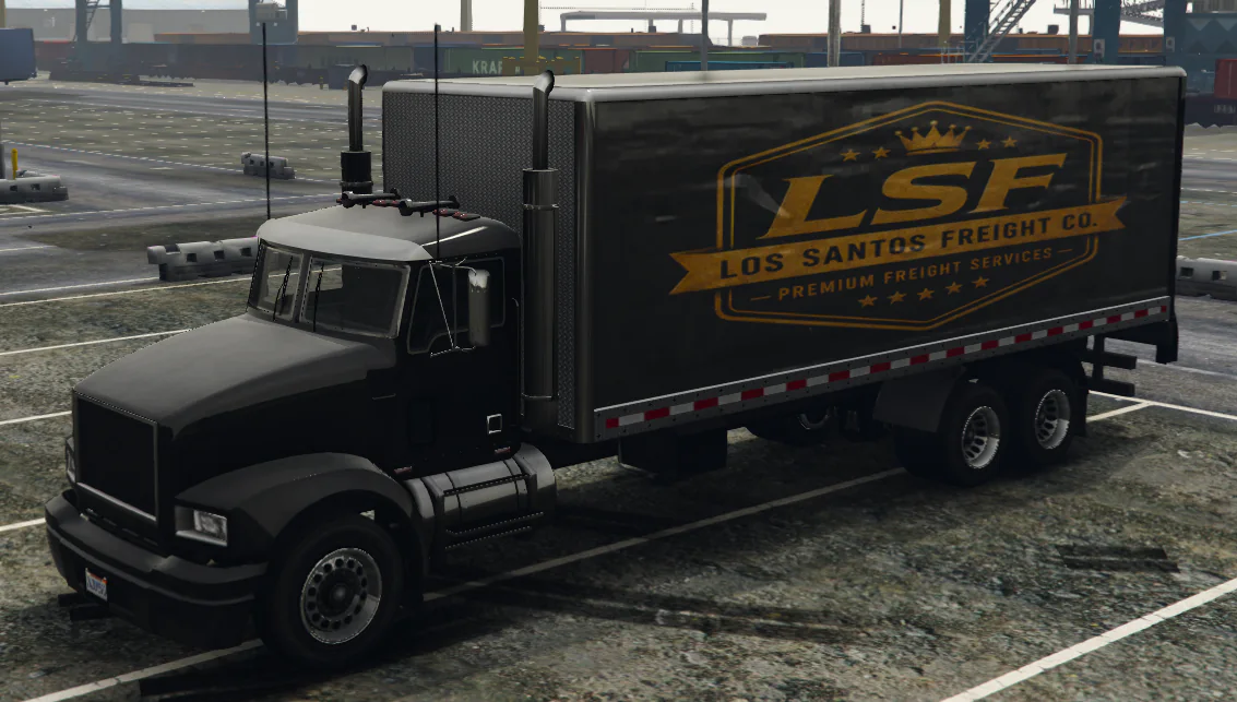 Black LS Freight Pounder truck with the company's premium freight livery.